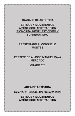 trabajo de artistica