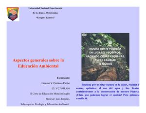 Aspectos generales sobre la Educación Ambiental
