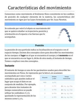 Características Del Movimiento