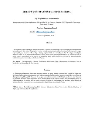 Motor Stirling Física