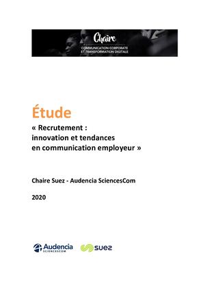 Rapportd'étude Marque Employeur Chaire Suez Audencia Sciences Com