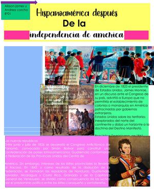 Afiche hispanoamerica después de la independencia