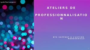 Ateliers De Professionnalisation 2020 Module 1