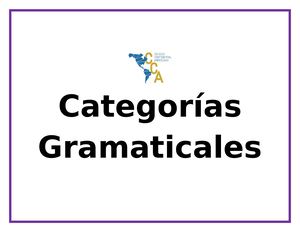 Categorías Gramaticales