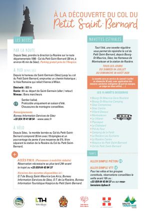 Les Hauts Lieux de Haute Tarentaise - Le Col Petit Saint Bernard - Dépliant infos