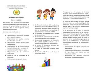 Informe De Gestión 2019