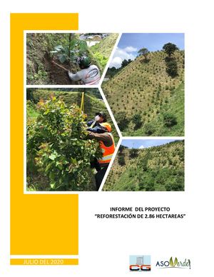 Informe de avance de reforestación de 2.86 Ha. INTECAP zona 21, Guatemala II