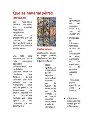 Que Es Material Pétreo