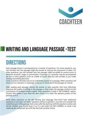Academic Aptitude 1 -  Wrting - Passage