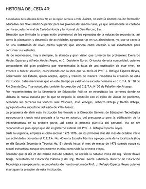 Recopilación de Historia Cbta 40