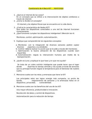 Cuestionario  IoT De 4 Baco