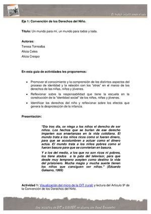 Secuencia Didáctica Para Trabajar Los Derechos Del Niño