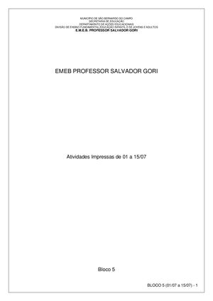 3º Ano Adaptada Danilo Bloco 5 Ok