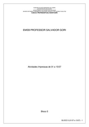 3ºs Anos Bloco 5 Ok