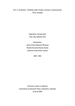 Act 5 Evaluativa Portafolio Parte 4 Nudos, Amarres Y Construcciones