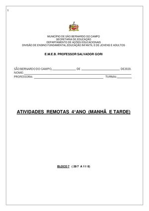 4ºs Anos Bloco 7 Ok