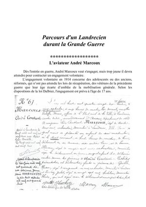 Aviateur Andre Marcoux Association Historique De Landrecies