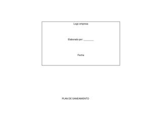 Modelo Plan De Saneamiento