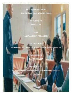 Actividad # 1 Andragogía Y Pedagogía