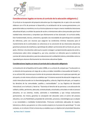 7 Consideraciones Legales En Torno Al Curriculo De La Educacipon Obligatoria