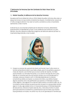 7 Casos De Superacion Personal, Alejandra Lugo Noveno 9°b Religion