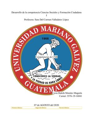 Desarrollo De La Competencia Ciencias Sociales Y Formación Ciudadana I