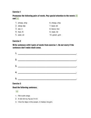 Class 3 - Exercise I Sounds Copy