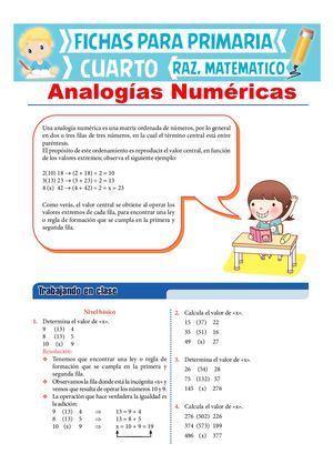 Problemas De Analogías Numéricas Para Cuarto De Primaria