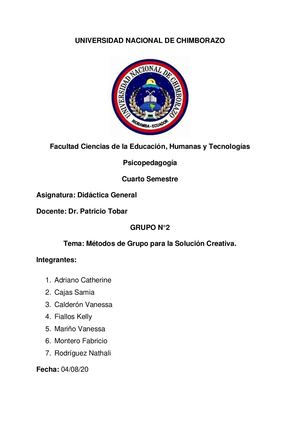 2 Métodos De Grupo Para La Solución Creativa