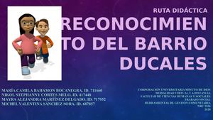 Ruta Didáctica Reconocimiento Del Barrio Ducales