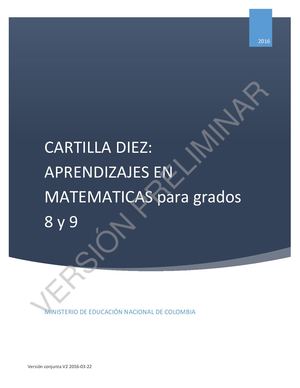 Mallas Aprendizaje Matemáticas 8-9