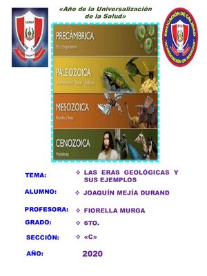 APRENDEMOS ACERCA DE LAS ERAS GEOLÓGICAS