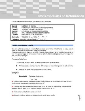 Casos Especiales De Factorización (Reparado)