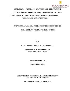 Proyecto De Atencion Intercultural Kenia Zamira Maria Lila Elmer