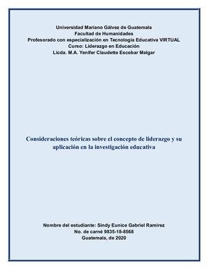 Liderazgo En Educación Sindy Gabriel