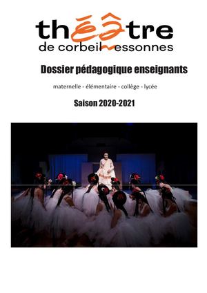 Dossier Pédagogique Théâtre De Corbeil-Essonnes Saison 2020 2021