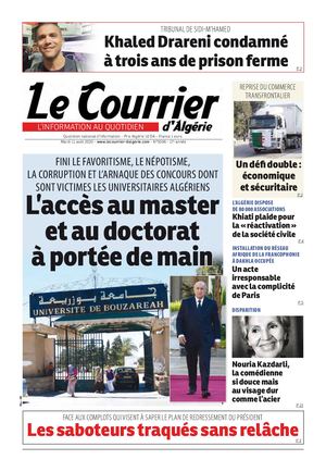 Le Courrier d'Algérie du mardi 11 août 2020