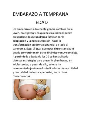 Embarazo A Temprana Edad
