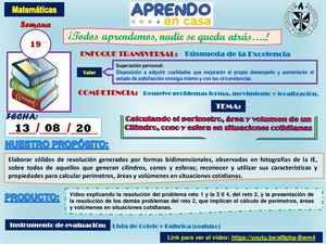 Clase N° 17 Semana 19 Cilindros, Conos Y Esfera