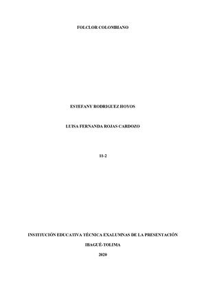 Act 1 Folclor Colombiano Estefany Rodriguez Y Luisa Rojas