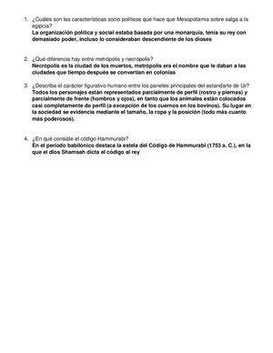 Preguntas De Mesopotamia