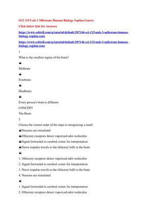 SCI 115 Unit 3 Milestone Human Biology Sophia Course