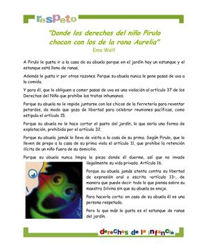 Donde Los Derechos Del Niño Pirulo Chocan Con Los De La Rana Aurelia