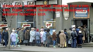 Социально экономическое развитие СССР в 1985 1991