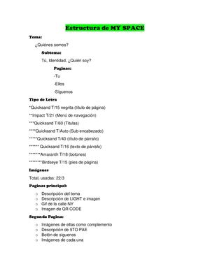 Estructura De My Space