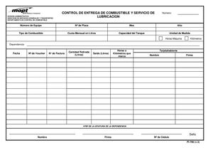 Formulario PI-796 (V 3) Control Entrega Combustible