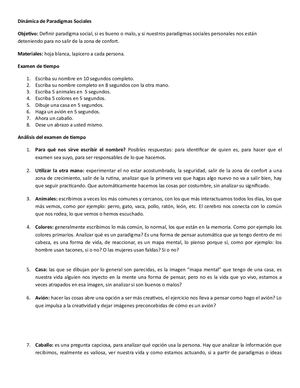 Dinámica De Paradigmas Sociales