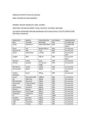 Modelo De Pantry Check MELANY AMEZQUITA