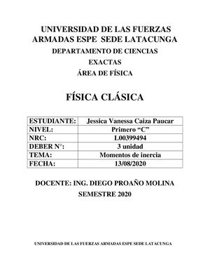 Reactivos De Momento De Inercia