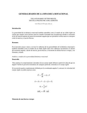 Generalidades De La Dinamica Rotacional